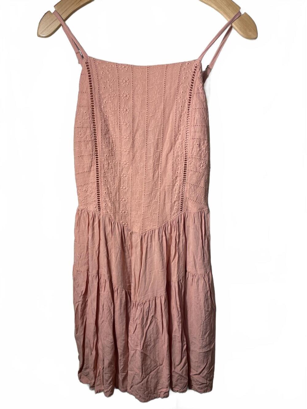 Wild Fable Embroidered Summer Dress Womens Small Pink Cotton